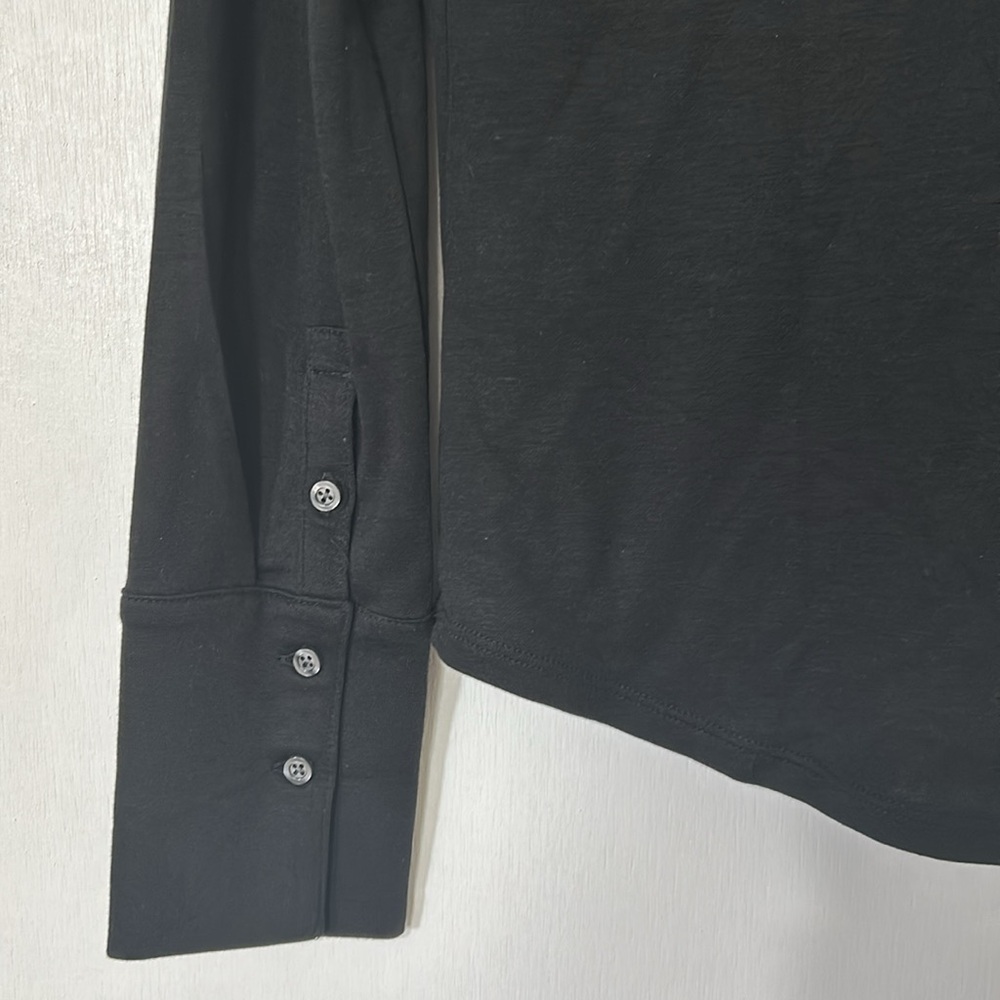 BANANA REPUBLIC WOMENS BLOUSE  BUTTON DOWN BLACK Sz SMALL - Picture 6 of 9
